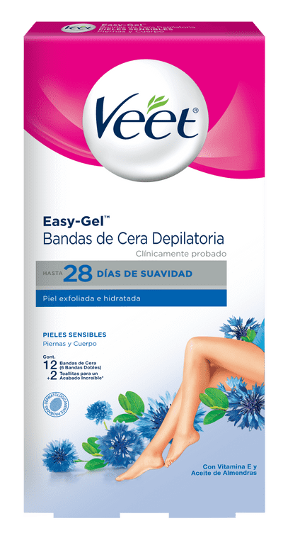 Veet Bandas de cera fría para piel sensible - Piernas y Cuerpo
