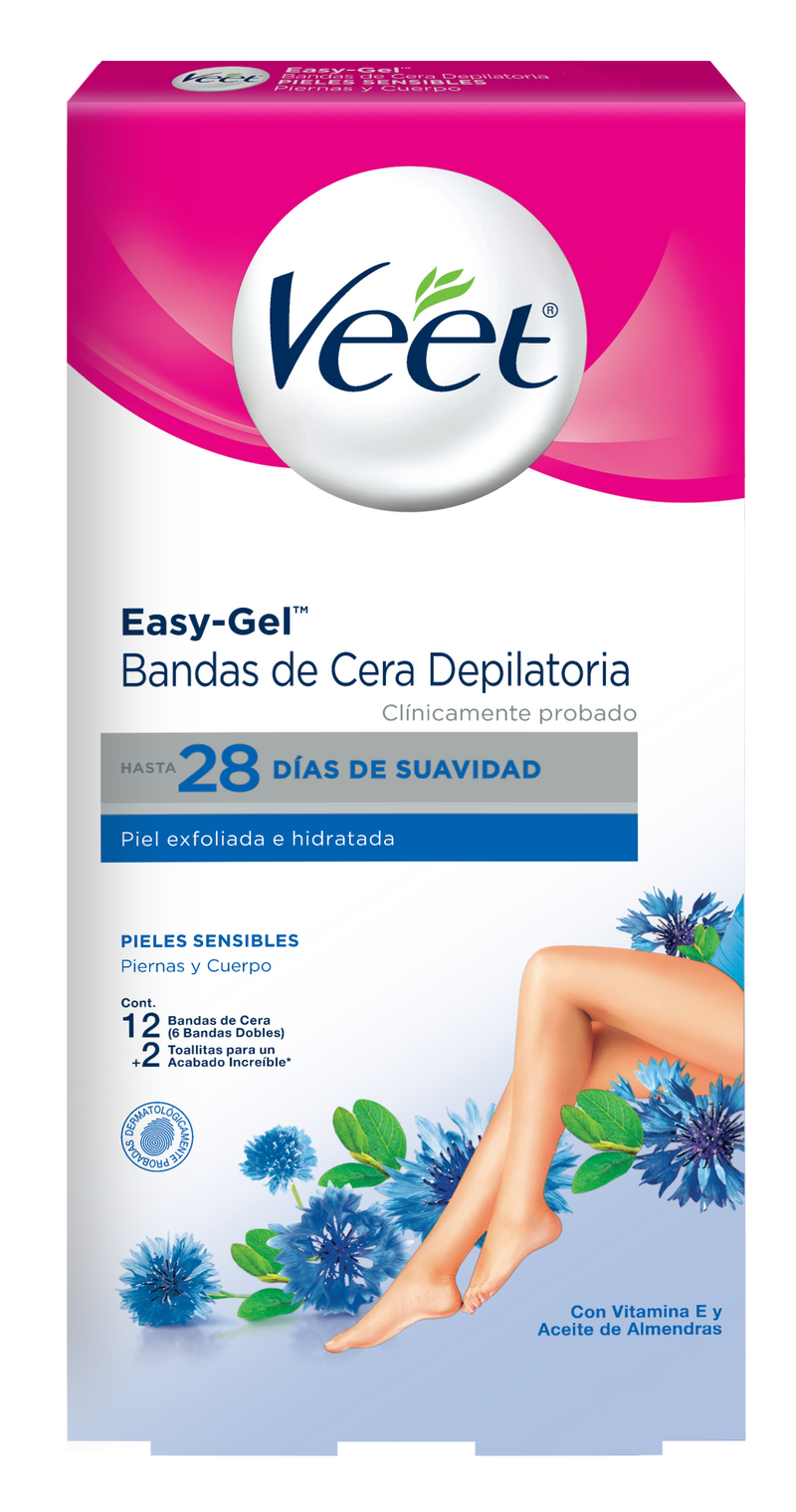 Veet Bandas de cera fría para piel sensible - Piernas y Cuerpo