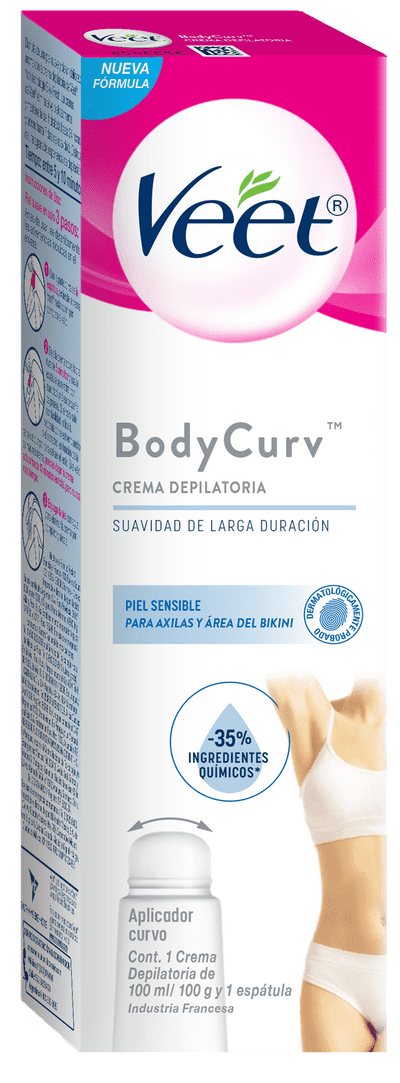 Veet BodyCurv Crema depilatoria para bikini & axilas 100 ml
