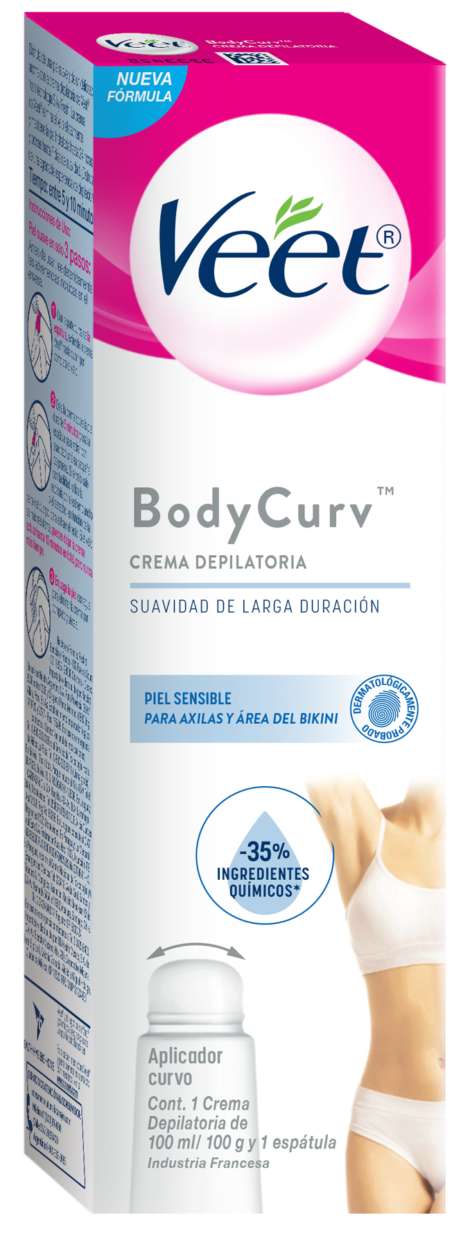 Veet BodyCurv Crema depilatoria para bikini & axilas 100 ml