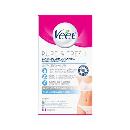 Veet Bandas de Cera Fría para Piel Sensible 16 st