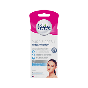 Veet® Bandas Faciales de Cera Fría para Piel Sensible 16 st
